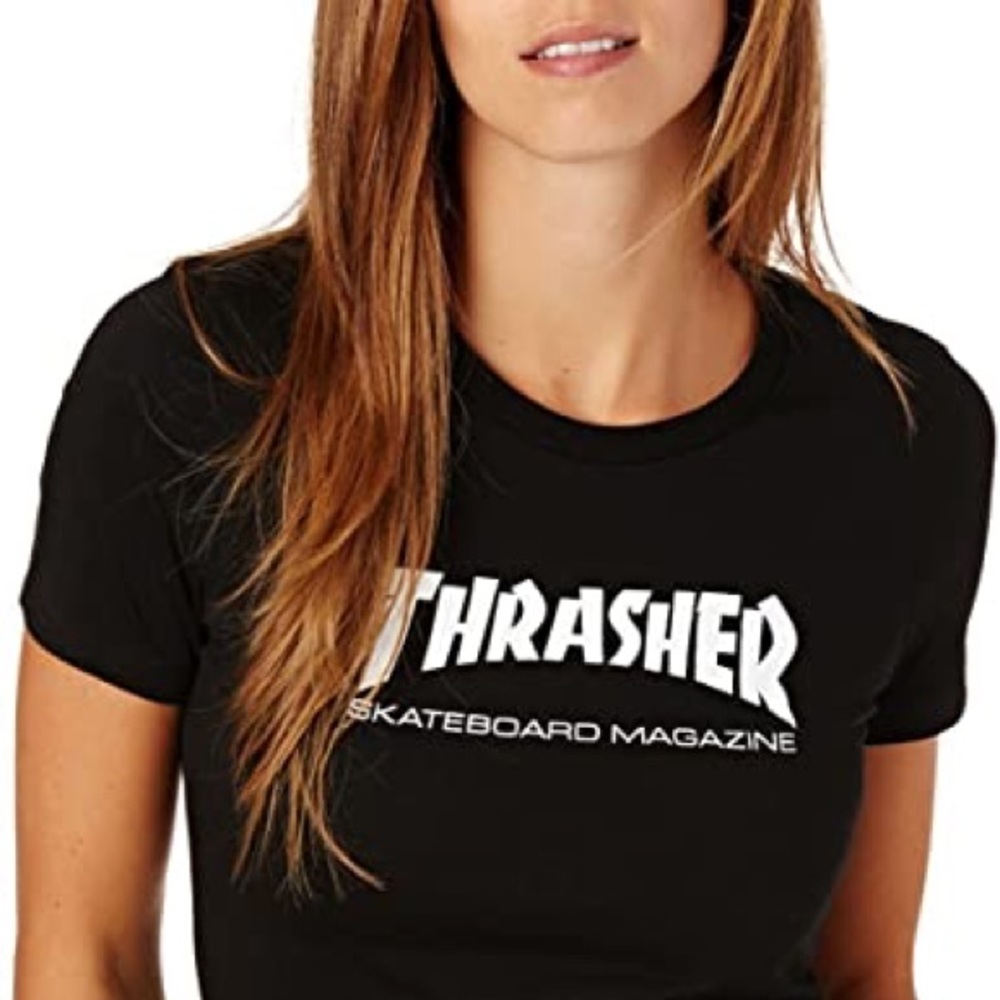 Thrasher Skate Mag Logo Crew Neck Tee Black
